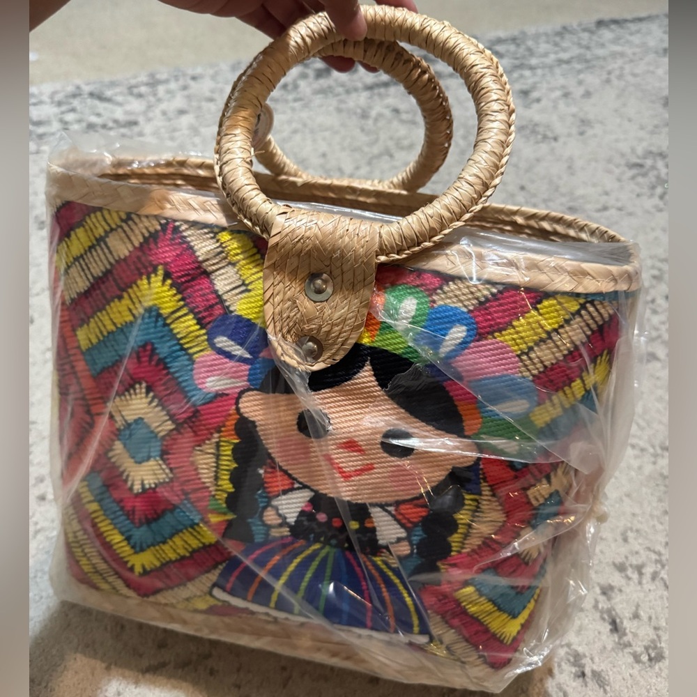 Large Colorful Woven Tote